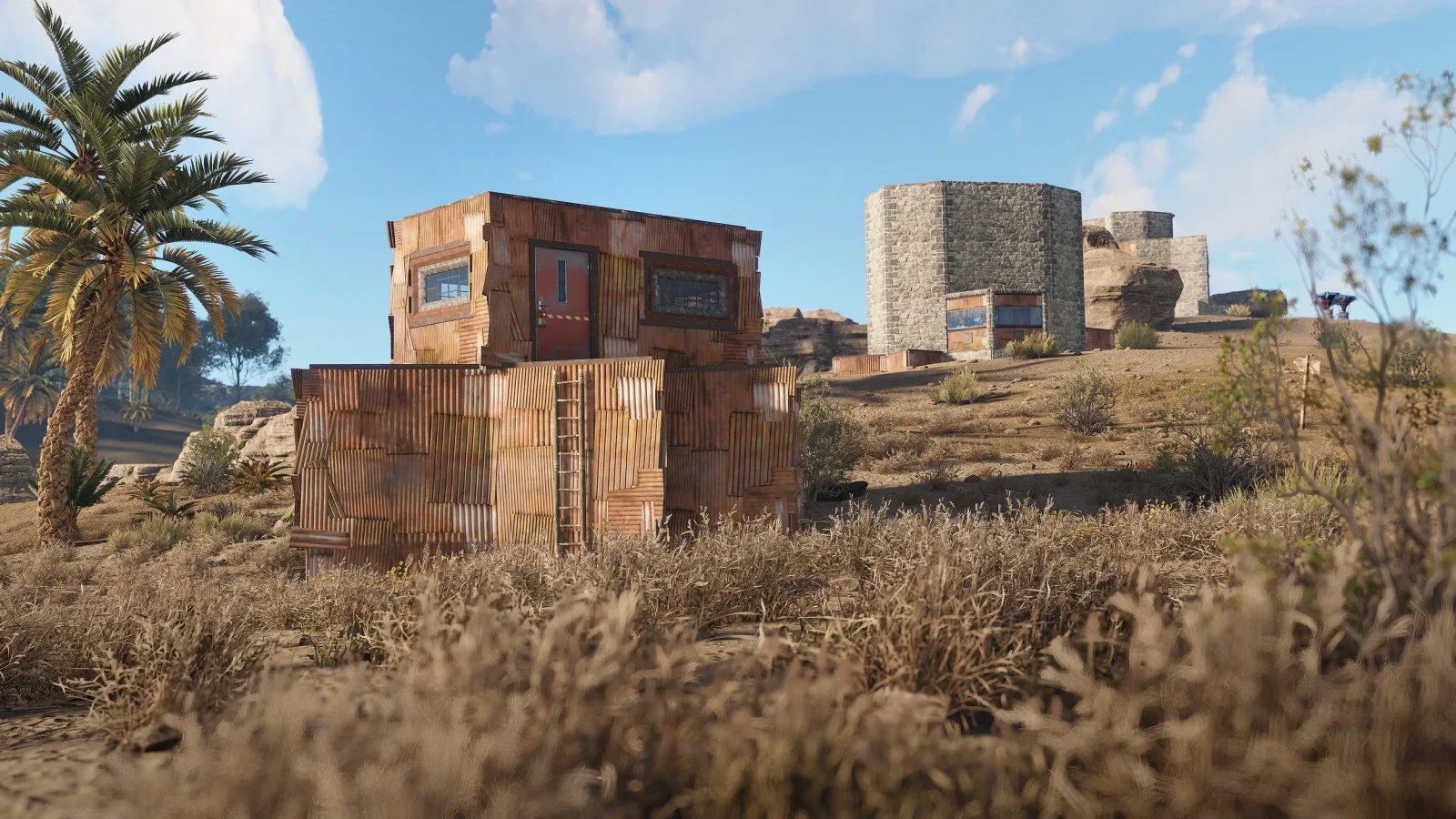 Several player-built bases in Rust.